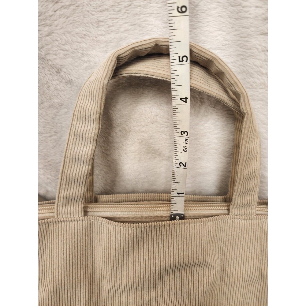 Kalidi Corduroy Tan Tote Bag Bag Shoulder With Strap Beige 13x10 - Picture 7 of 7